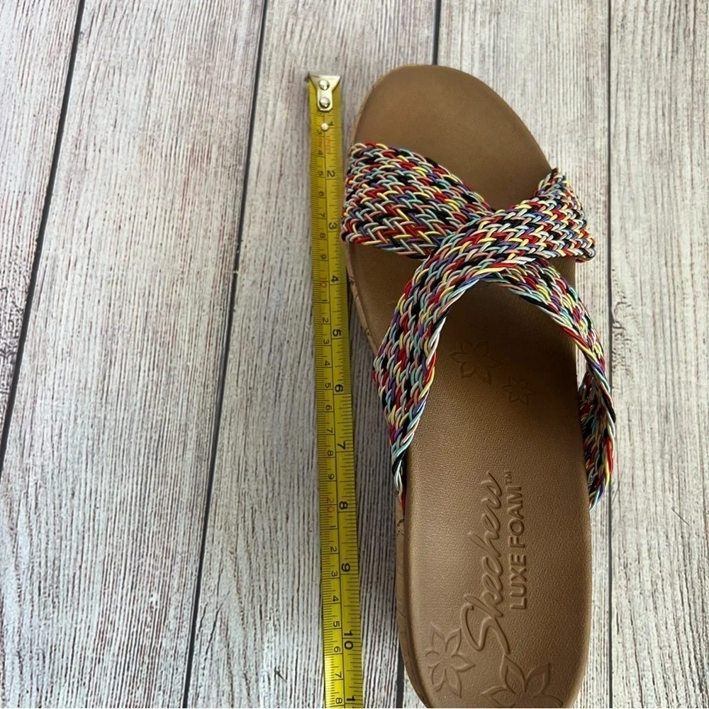 Skechers Luxefoam Cork Heeled Sandals 10